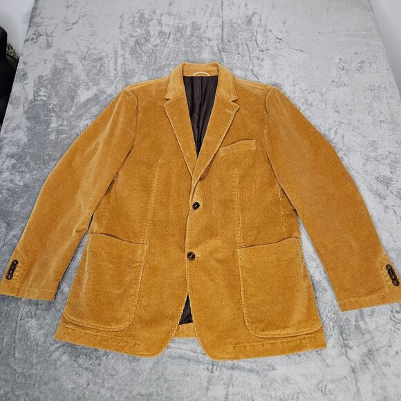 Barbour Blazer Sport Coat Mens Large Corduroy Camel Brown Stretch Jacket Preppy - Picture 1 of 16